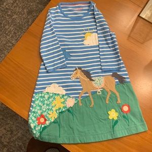 Super cute Mini Boden dress with horse and flowers. EUC.